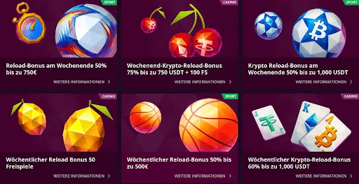 Reload-Boni Übersicht: Wochenend- & wöchentliche Angebote bei Malina Casino Malina Casino – Wochenend- & wöchentliche Reload-Boni für Sport, Casino & Krypto