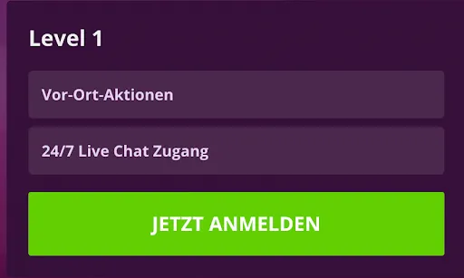 Malina Casino Mitgliedsstufe Level 1: Vor-Ort-Aktionen & 24/7 Live Chat Zugang